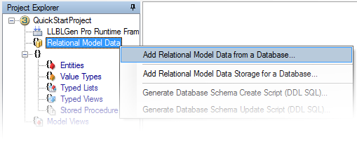 Add Relational Model data from a Database