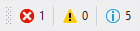 Errors and warnings buttons in the toolbar