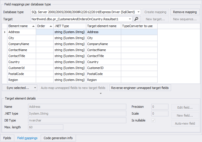 Typed View Mappings Tab